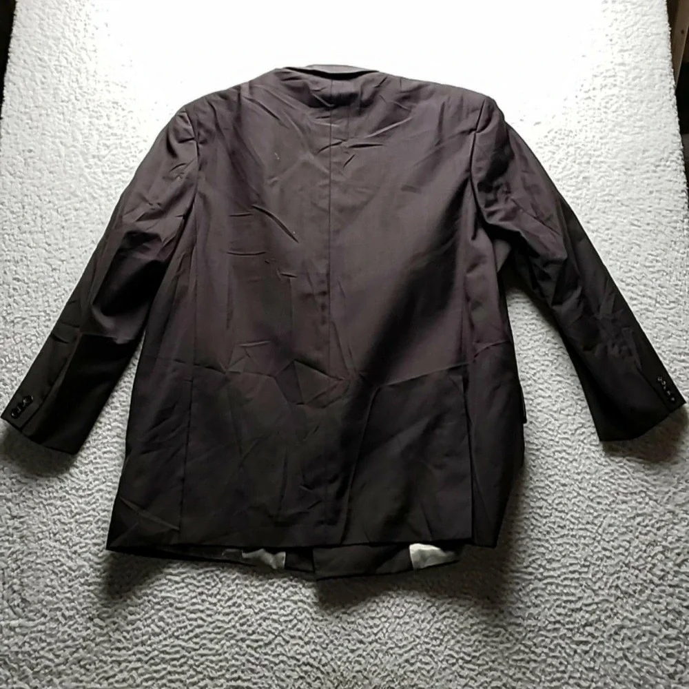 Tessori Suit Jacket Mens 50R Black Wool Double Breasted Super 150s Milan Italy